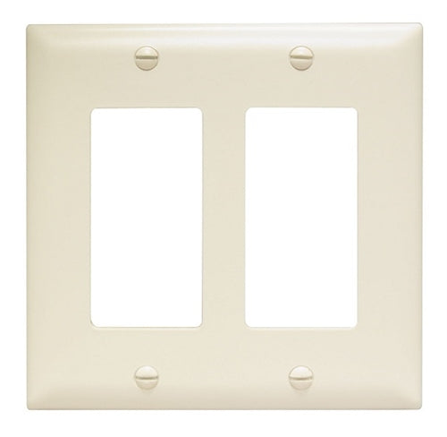 Wattstopper TP262LACC30 Thermoplastic 2-Gang Decorator Wall Plate, Light Almond