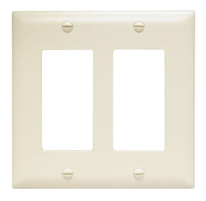 Wattstopper TP262LACC30 Thermoplastic 2-Gang Decorator Wall Plate, Light Almond