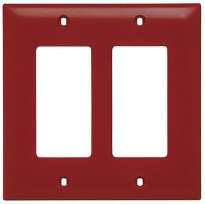 Wattstopper TP262RED Thermoplastic 2-Gang Decorator Wall Plate, Red