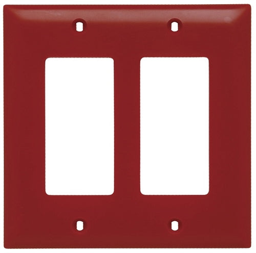 Wattstopper TP262RED Thermoplastic 2-Gang Decorator Wall Plate, Red