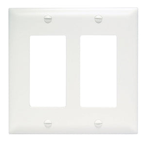 Wattstopper TP262WCC30 Thermoplastic 2-Gang Decorator Wall Plate, White