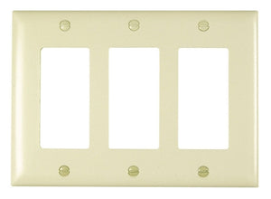 Wattstopper TP263LA Thermoplastic 3-Gang Decorator Wall Plate, Light Almond