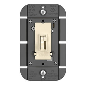 Wattstopper TSD1103PLA Toggle Slide Dimmer Incandescent Single Pole/3-Way, 1100WLight Almond