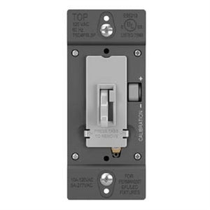 Wattstopper TSD4FBL3PGRY 0-10V Fluorescent/ LED Single Pole/3-Way Toddle Slide Dimmer, Preset, Gray