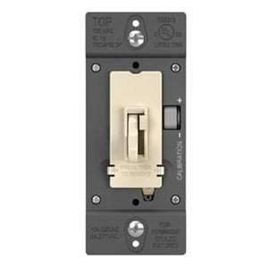 Wattstopper TSD4FBL3PLA 0-10V Fluorescent/ LED Single Pole/3-Way Toddle Slide Dimmer, Preset, Light Almond