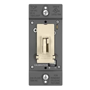 Wattstopper TSDCL303PLA 700W Single Pole/ 3-Way LED/CFL/Incandescent Toggle Slide Dimmer, Light Almond