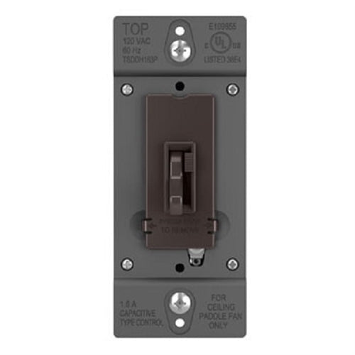 Wattstopper TSDDH163P 1.6A Single-Pole/3-Way, Preset Fan Speed Control and De-Hummer, Brown