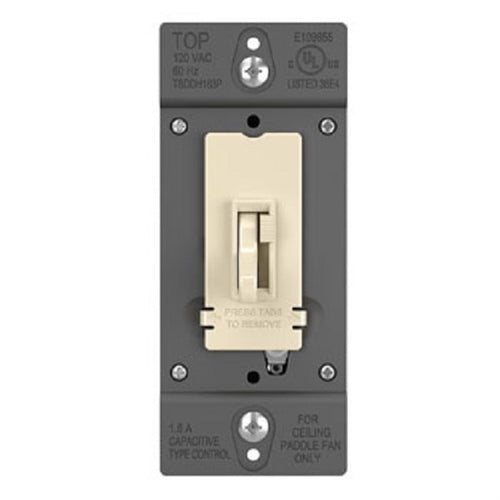 Wattstopper TSDDH163PLA 1.6A Single-Pole/3-Way, Preset Fan Speed Control and De-Hummer, Light Almond