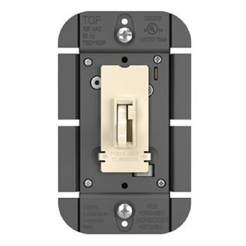 Wattstopper TSDLV703PLA 700VA Single Pole/3-Way Low Voltage Toggle Slide Dimmer, Light Almond
