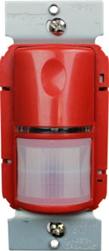 Wattstopper WS-301-R PIR Wall Switch Occupancy Sensor, 120/277V, Red