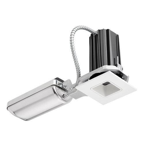 Juno Recessed Lighting 2SQ-830SU-WWH 2" LED Square Downlight Cone 3000K 80CRI, Spot Beam, 120-277V, White Reflector, White Trim Ring