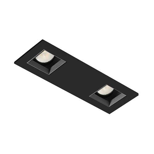 Juno Aculux 2SQ2APIN BD BLFM Recessed Lighting 2" 2 Heads LED Adjustable Pinhole Flush Mount Trim, Black Finish