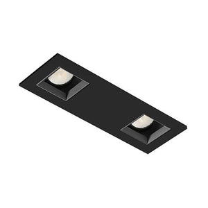 Juno Aculux 2SQ2APIN BD BLFM WET Recessed Lighting 2" 2 Heads LED Adjustable Lensed Pinhole Flush Mount Trim, Black Finish