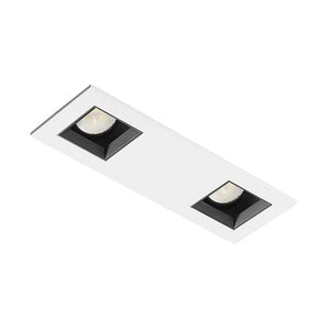 Juno Aculux 2SQ2APIN BD WHFM WET Recessed Lighting 2" 2 Heads LED Adjustable Lensed Pinhole Flush Mount Trim, White Finish