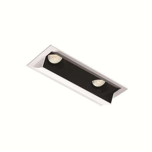 Juno Aculux 2SQ2ASC BD WHSF Recessed Lighting 2" 2 Heads LED Adjustable Scoop Self Flanged Trim, White Finish