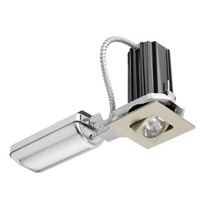 Juno Recessed Lighting 2SQA-830FU-SN 2" LED Square Adjustable 3000K 80CRI, Flood Beam, 120-277V, Satin Nickle Finish