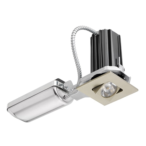Juno Recessed Lighting 2SQA-841NU-SN 2" LED Square Adjustable 4100K 80CRI, Narrow Flood Beam, 120-277V, Satin Nickle Finish
