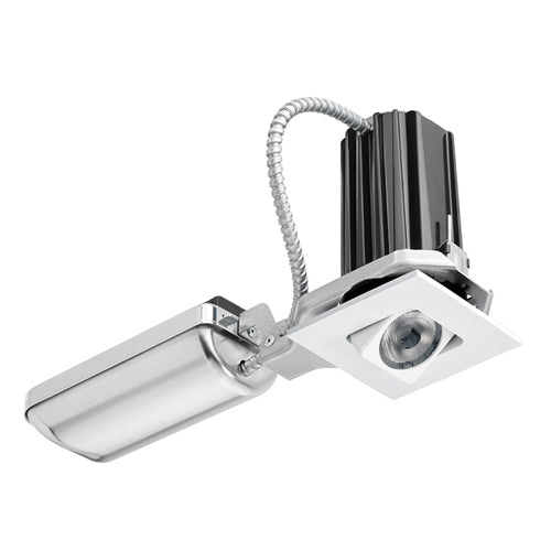 Juno Recessed Lighting 2SQA-930F1-WH 2" LED Square Adjustable 3000K 90CRI, Flood Beam, 120V only, White Finish