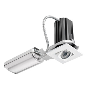 Juno Recessed Lighting 2SQA-930F1-WH 2" LED Square Adjustable 3000K 90CRI, Flood Beam, 120V only, White Finish