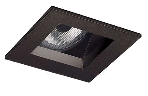 Juno Aculux 2SQA BD FM Recessed Lighting 2" LED Square Adjustable Angle Cut Reflector, Black Haze Flush Mount Trim