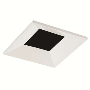 Juno Aculux  2SQABV BD WHFM Recessed Lighting 2" LED Square Adjustable Regressed Beveled Pinhole, Lensed, Black Haze Reflector, White Flush Mount Trim