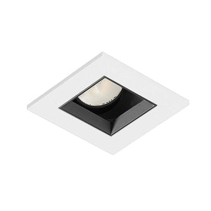 Juno Aculux 2SQAPIN BD WHFM Recessed Lighting 2 inch LED Adjustable Pinhole Black Diffuse Reflector, Flush Mount Trim, White Finish