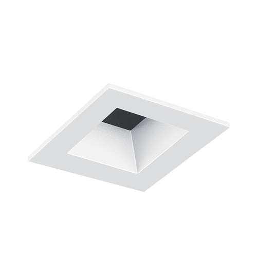Juno Aculux 2SQD W FM WET Recessed Lighting 2" LED Square Reflector, Lensed, White Flush Mount Trim