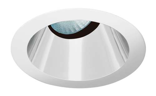 Juno Aculux 3AC20 CS SF Recessed Lighting 3-1/4" Line Voltage, Low Voltage, LED Downlight 20 Degree Angle Cut Lensed, Clear Alzak Reflector, Self Flanged Trim