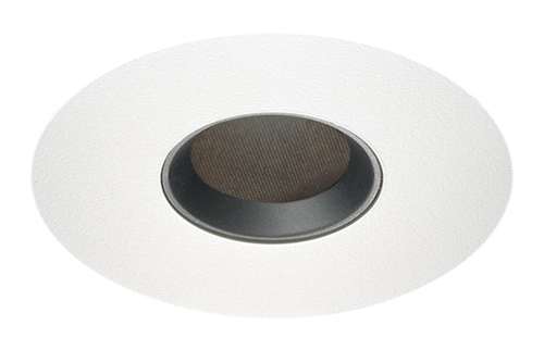 Juno Aculux 3APIN BS WHFM WET Recessed Lighting 3-1/4" Adjustable Lensed Pinhole Flush Mount, Line Voltage, Low Voltage, LED, Black Alzak Reflector, White Trim