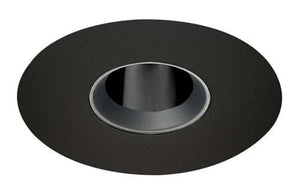 Juno Aculux 3APIN BS BLSF Recessed Lighting 3-1/4" Adjustable 1-1/4" Recessed Lighting Line Voltage, Low Voltage, LED Pinhole Black Alzak Reflector, Black Trim