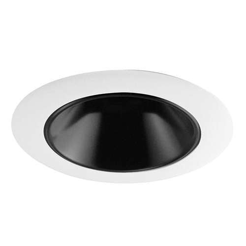 Juno Aculux  3DH BS WHR Recessed Lighting 3-1/4" Hyperbolic LED Downlight, Black Alzak Reflector, White Trim Ring