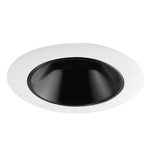 Juno Aculux  3DH BS WHR Recessed Lighting 3-1/4" Hyperbolic LED Downlight, Black Alzak Reflector, White Trim Ring