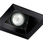 Juno Aculux 3SQA BD SF WET Recessed Lighting 3-1/4" Line Voltage, Low Voltage, LED Square Downlight Angle Cut Lensed Reflector Self Flanged, Black Haze Trim