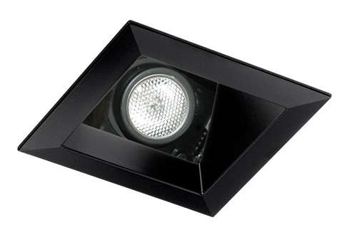 Juno Aculux 3SQA BD SF WET Recessed Lighting 3-1/4" Line Voltage, Low Voltage, LED Square Downlight Angle Cut Lensed Reflector Self Flanged, Black Haze Trim