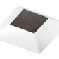Juno Aculux 3SQABV BS WHFM WET Recessed Lighting 3-1/4" Line Voltage, Low Voltage, LED Square Downlight Adjustable Regressed Pinhole Flush Mount, Black Alzak Reflector, White Trim