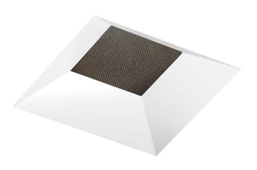 Juno Aculux 3SQABV BS WHFM WET Recessed Lighting 3-1/4" Line Voltage, Low Voltage, LED Square Downlight Adjustable Regressed Pinhole Flush Mount, Black Alzak Reflector, White Trim