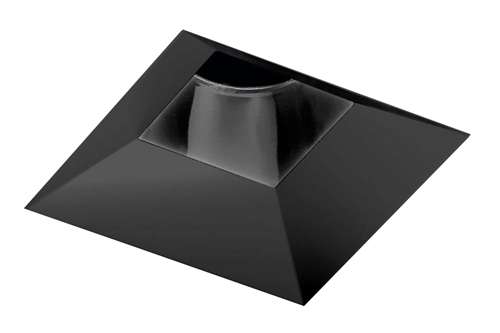 Juno Aculux 3SQABV BS BLSF Recessed Lighting 3-1/4" Line Voltage, Low Voltage, LED Square Downlight Adjustable Regressed Pinhole, Black Alzak Reflector, Black Trim