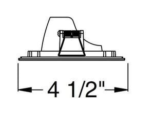 Juno Aculux 3SQAPIN BS WHSF WET Recessed Lighting 3-1/4" Line Voltage, Low Voltage, LED Square Downlight Lensed Pinhole, Black Alzak Reflector, White Trim