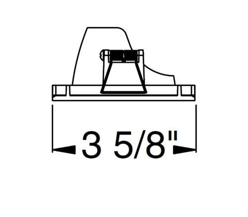 Juno Aculux 3SQAPIN BS WHFM WET Recessed Lighting 3-1/4" Line Voltage, Low Voltage, LED Square Downlight Lensed Pinhole Flush Mount, Black Alzak Reflector, White Trim