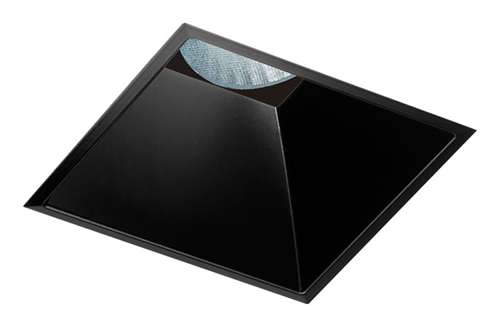 Juno Aculux 3SQD BD FM Recessed Lighting 3-1/4" Line Voltage, Low Voltage, LED Square Downlight Reflector, Black Haze Flush Mount Trim