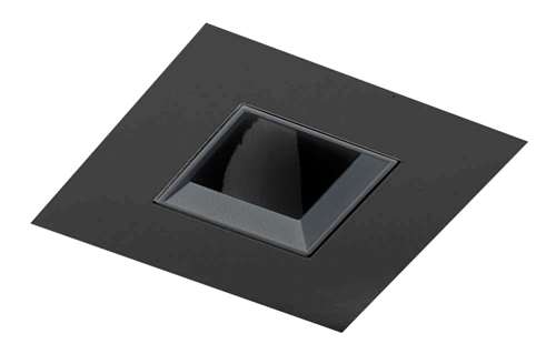 Juno Aculux 3SQD BD FM WET Recessed Lighting 3-1/4" Line Voltage, Low Voltage, LED Square Downlight Lensed Reflector Flush Mount, Black Haze Trim