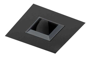 Juno Aculux 3SQD BD SF WET Recessed Lighting 3-1/4" Line Voltage, Low Voltage, LED Square Downlight Lensed Reflector Self Flanged, Black Haze Trim