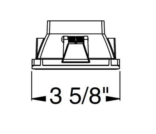 Juno Aculux 3SQDBV BS BLSF Recessed Lighting 3-1/4" Line Voltage, Low Voltage, LED Square Downlight Regressed, 1-1/4" Pinhole Black Alzak Reflector, Black Trim