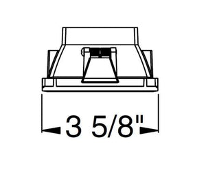 Juno Aculux 3SQDBV BS BLSF Recessed Lighting 3-1/4" Line Voltage, Low Voltage, LED Square Downlight Regressed, 1-1/4" Pinhole Black Alzak Reflector, Black Trim