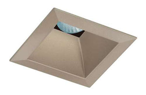 Juno Aculux 3SQDBV BS WHFM Recessed Lighting 3-1/4" Line Voltage, Low Voltage, LED Square Downlight Regressed, 1-1/4" Pinhole Black Alzak Reflector, Flush Mount White Trim
