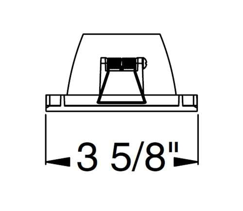 Juno Aculux 3SQDPIN BS WHFM WET Recessed Lighting 3-1/4" Line Voltage, Low Voltage, LED Square Downlight Pinhole Flush Mount, Black Alzak Reflector, White Trim