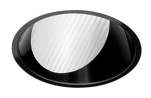 Juno Aculux 3WW BS FM Recessed Lighting 3-1/4" Line Voltage, Low Voltage, LED Downlight Lensed Wall Wash, Black Alzak Reflector, Flush Mount Trim