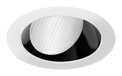 Juno Aculux 3WW BS WHSF Recessed Lighting 3-1/4" Line Voltage, Low Voltage, LED Downlight Lensed Wall Wash, Black Alzak Reflector, Self Flanged White Trim