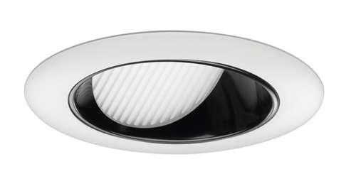 Juno Aculux 3WW BS WHR Recessed Lighting 3-1/4" Line Voltage, Low Voltage, LED Downlight Lensed Wall Wash, Black Alzak Reflector, White Trim