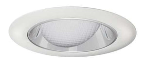 Juno Aculux 3WW CS WHR Recessed Lighting 3-1/4" Line Voltage, Low Voltage, LED Downlight Lensed Wall Wash, Clear Alzak Reflector, White Trim